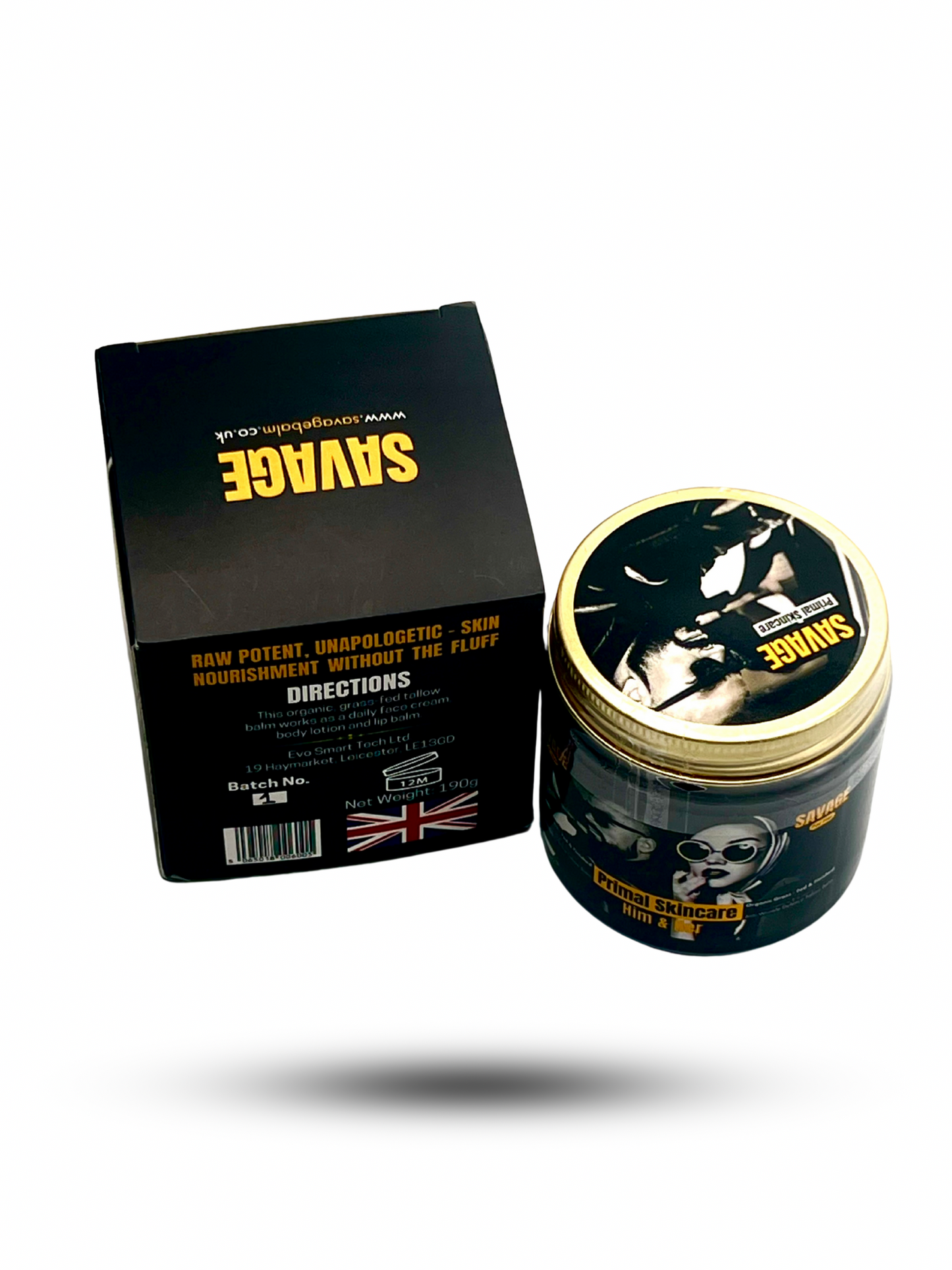 Savage Balm - Grass Whipped Tallow Balm 190g with Beeswax, Cedarwood, Castor Oil, Sandalwood, Cypress Oil, Fir Needle and Juniper Berries